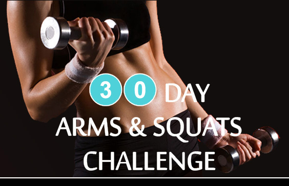 30 Day Arms and Squats Challenge - Dumbbell Push-up, Squat and Overhead Press