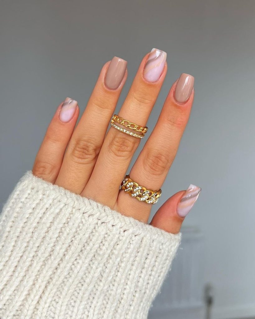 Neutral coffin nails Neutral coffin nails