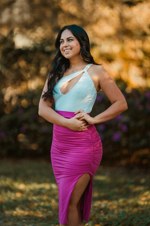 One-shoulder top with a frilled skirt- One-shoulder top with a frilled skirt-
