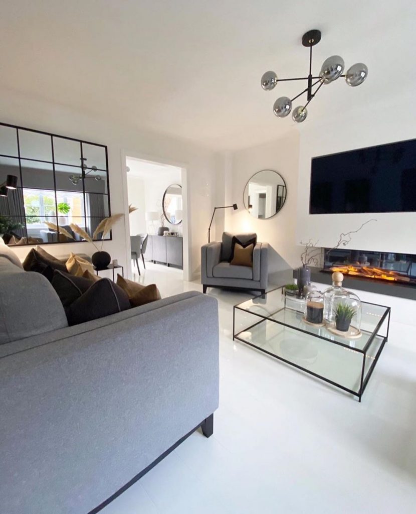 Modern Lounge with electric fireplace Modern Lounge with electric fireplace