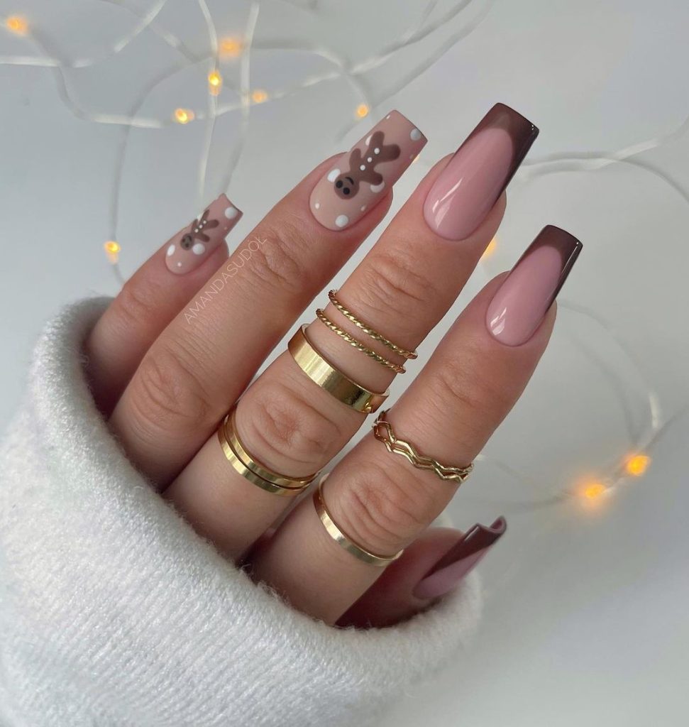 Christmas Gingerbread Nails Christmas Gingerbread Nails