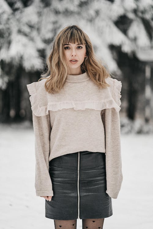 Sweater with a satin skirt Sweater with a satin skirt