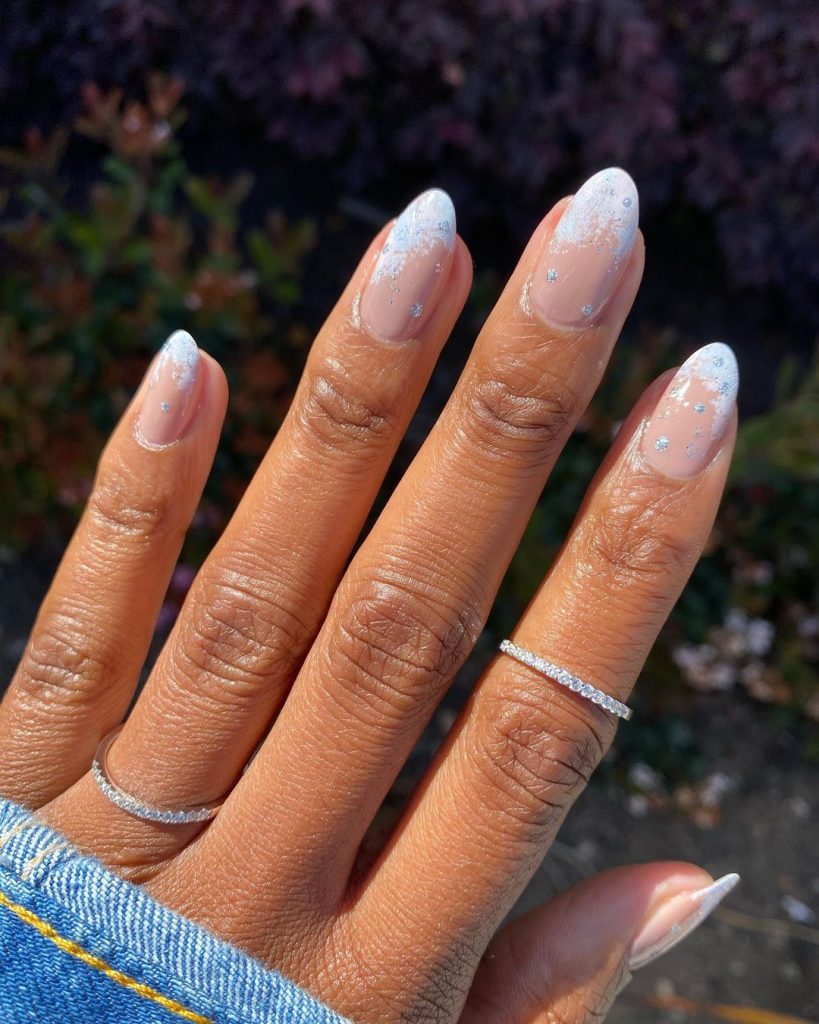 icy wedding nail design