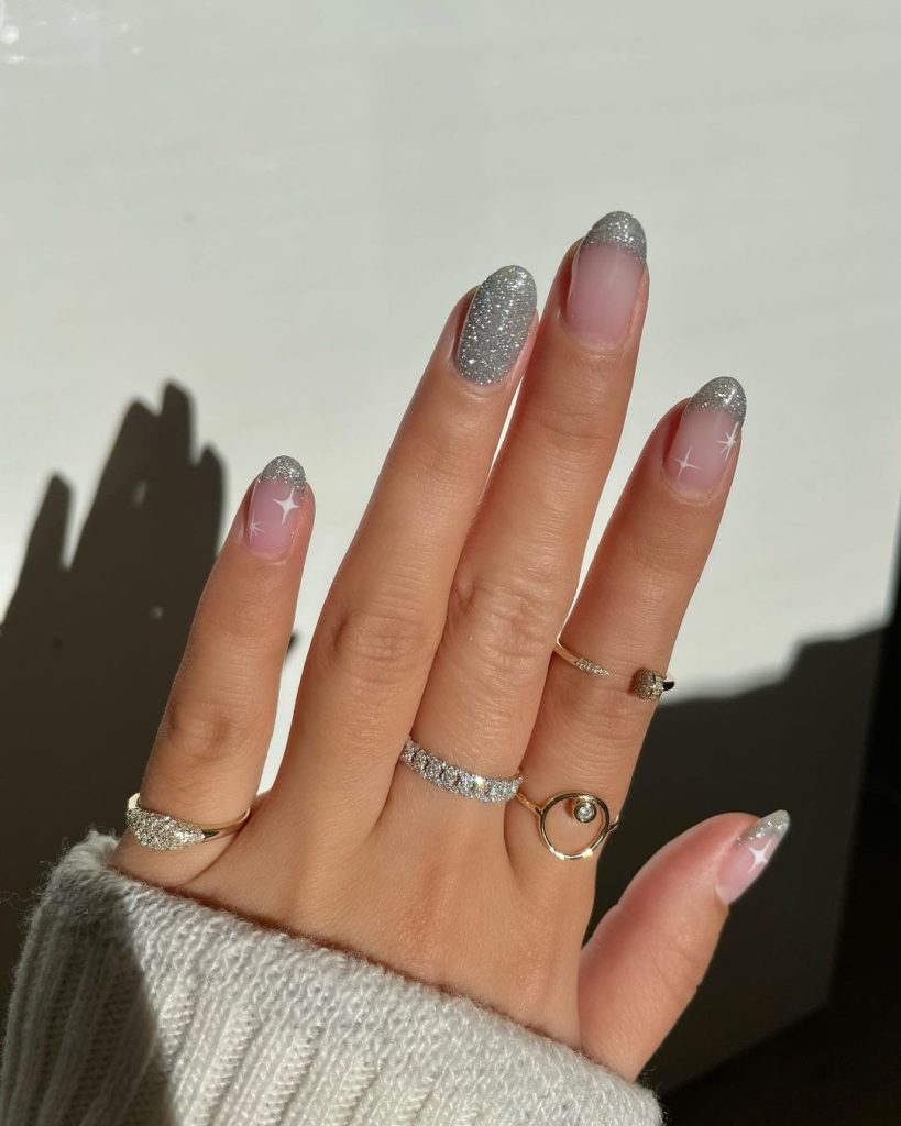 Sparkling French tips for wedding