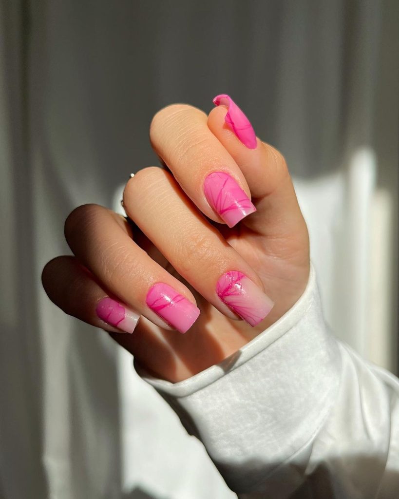 Fun pink nails
