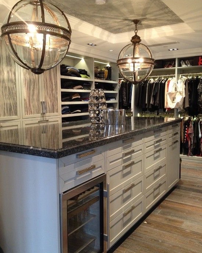 black walk-in closet