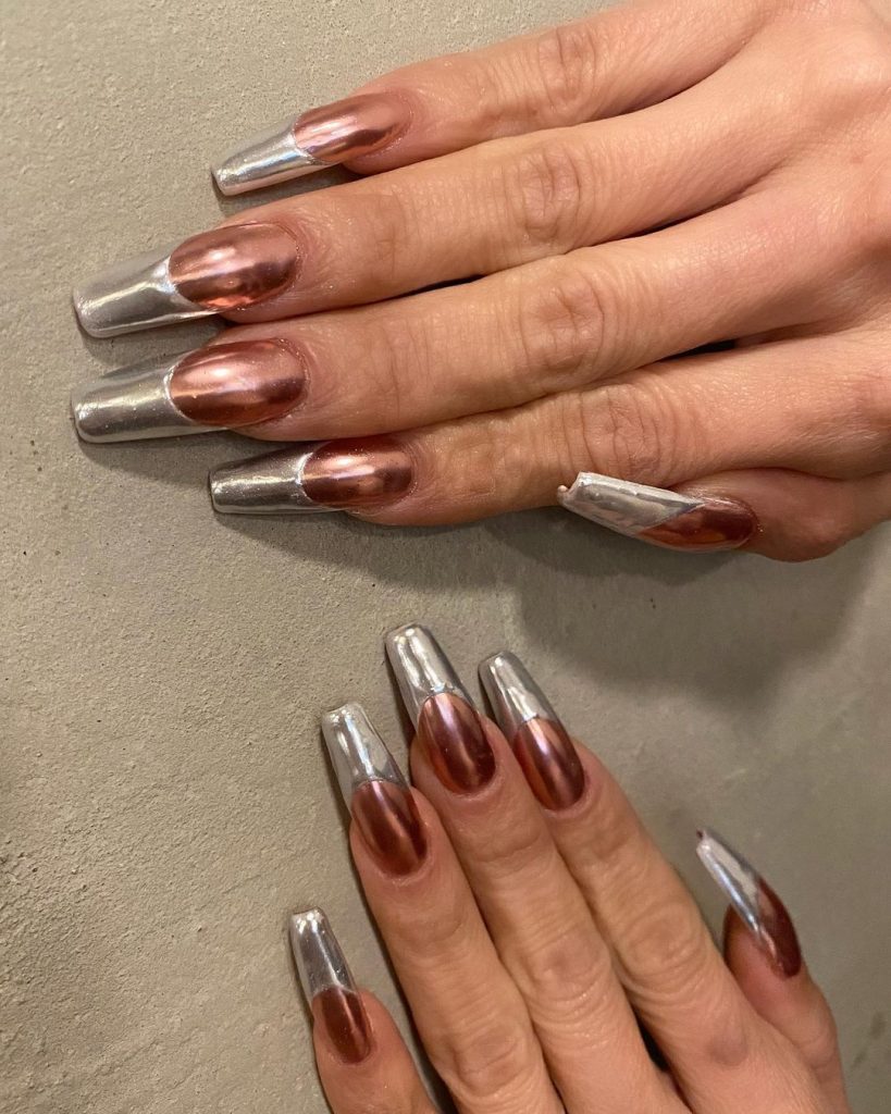 Metallic Chrome Nails