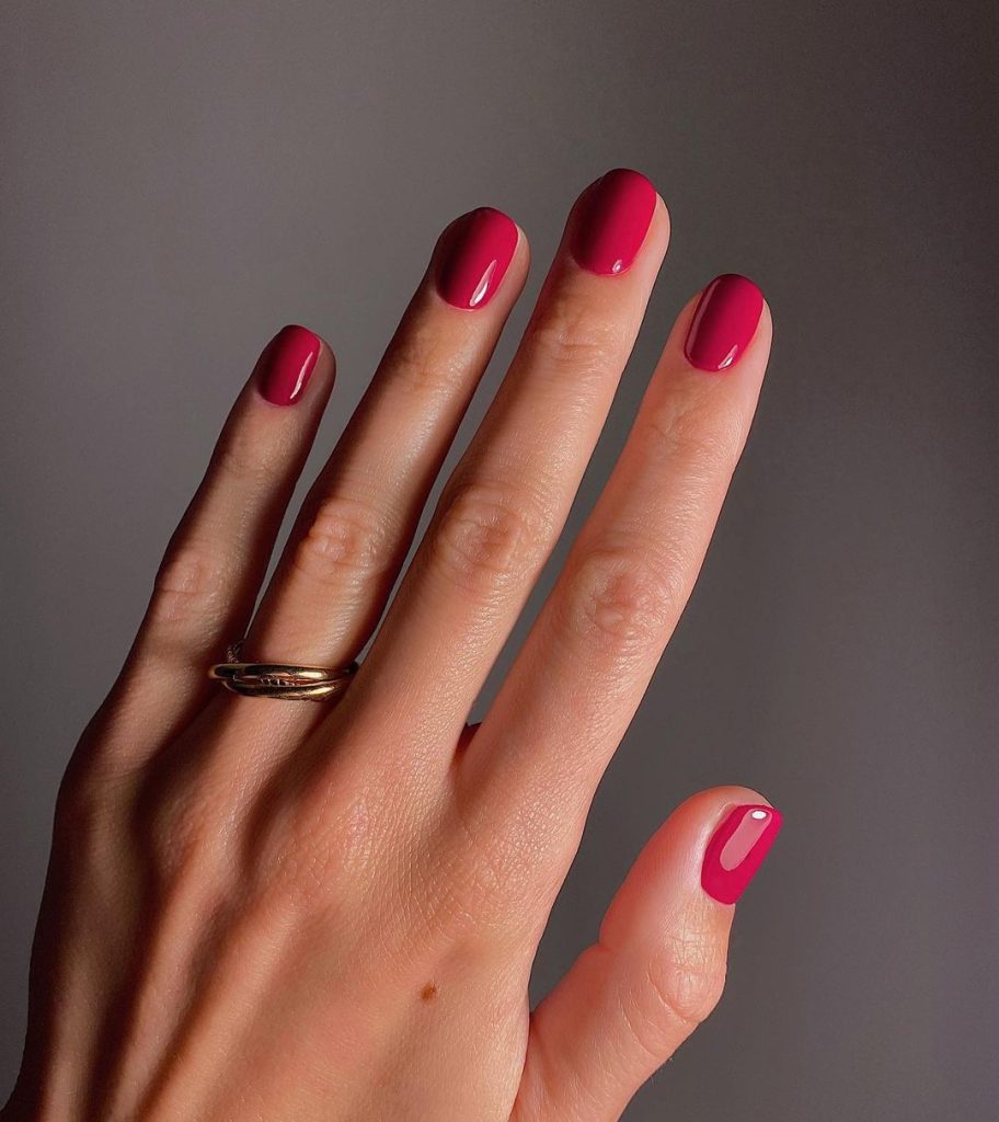 flirty  pinkish red nails