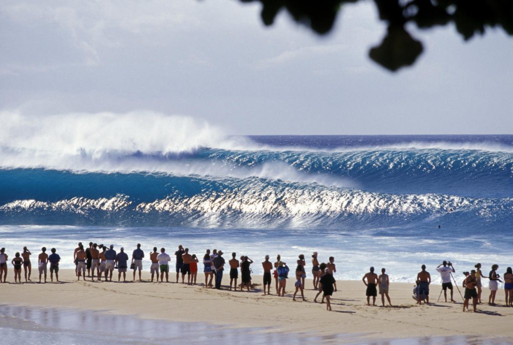 Surfing the banzai pipeline in Hawaii