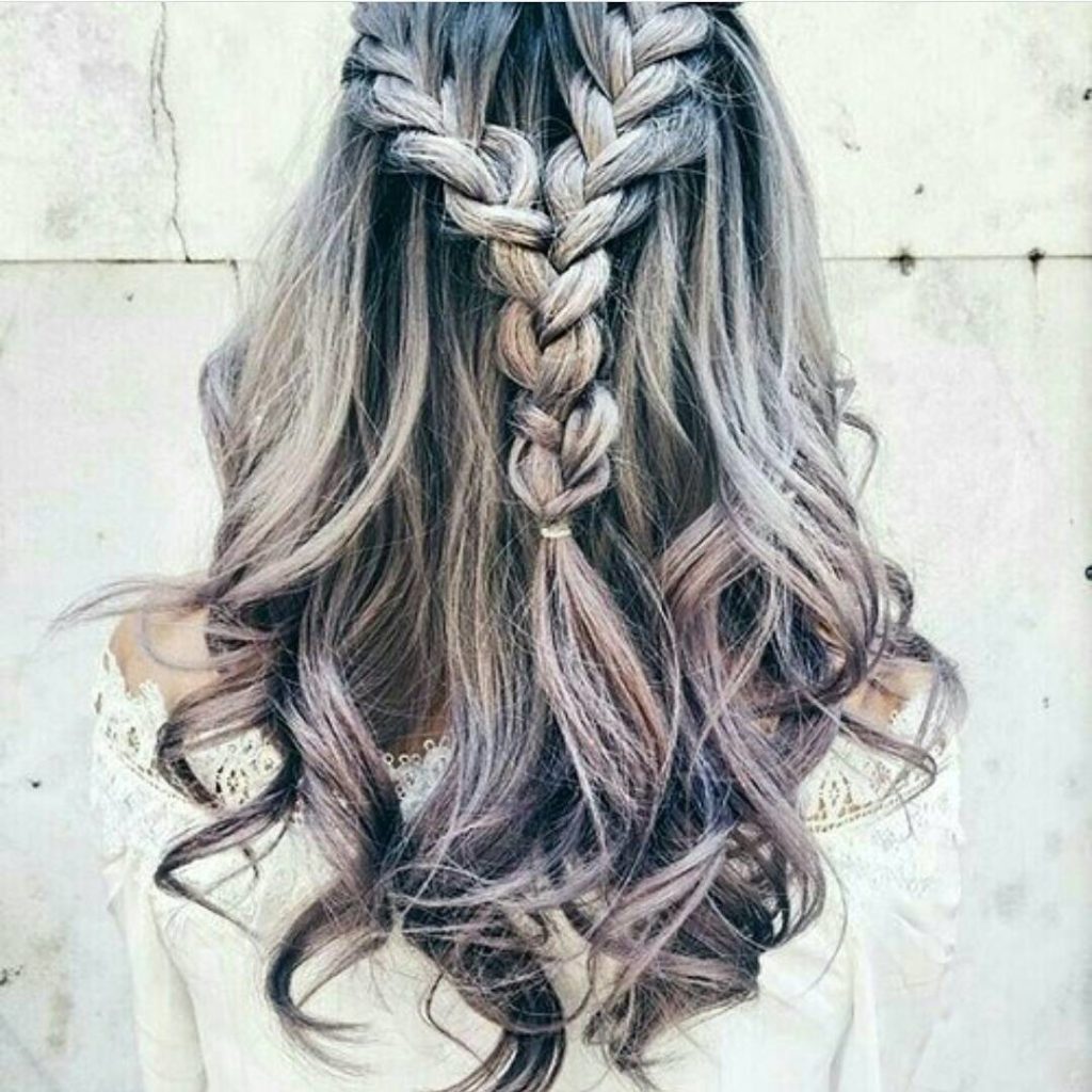 Heart Braided Gray hairstyle