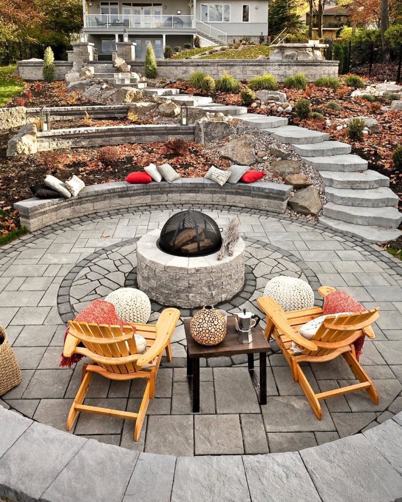 Concrete Garden with steps and seating