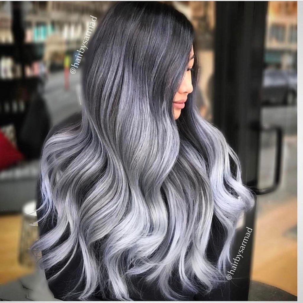  Long silver hairstyle