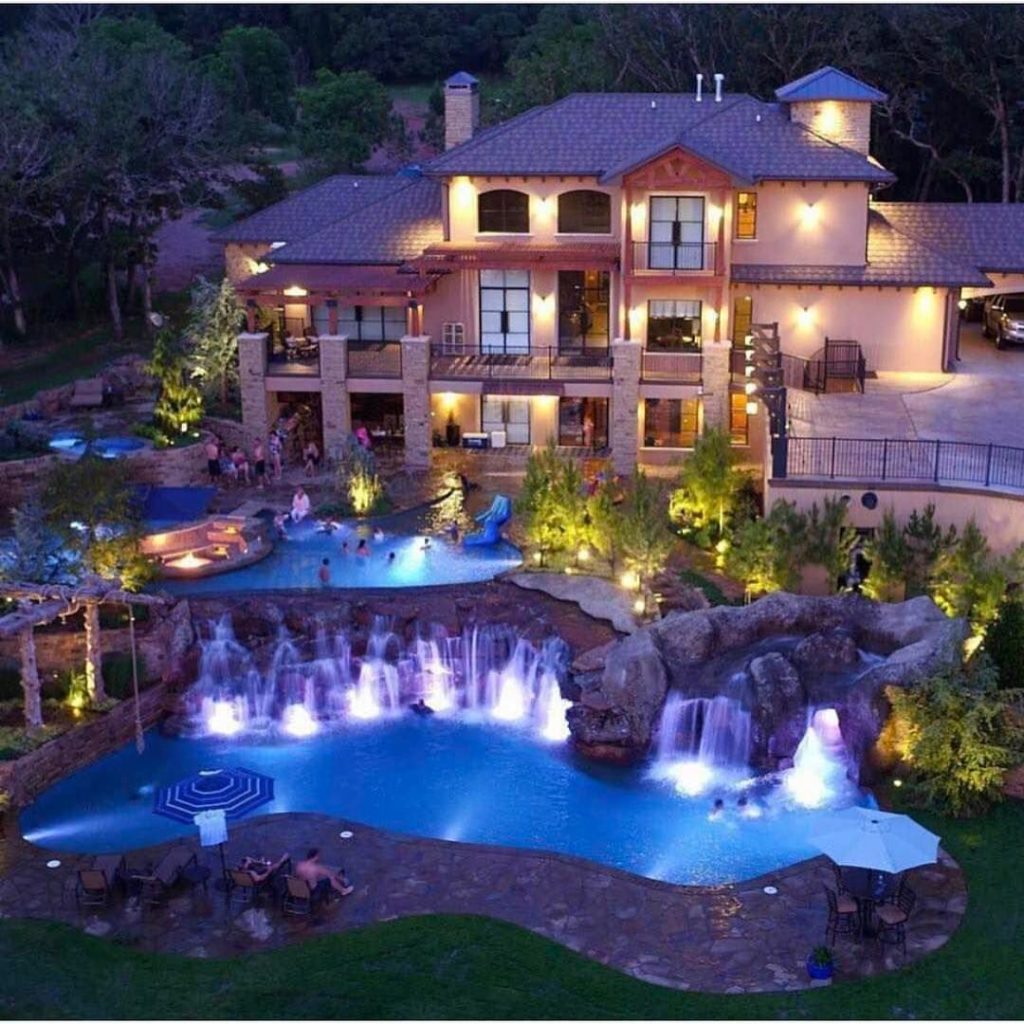 Lottery winners mansion with pool