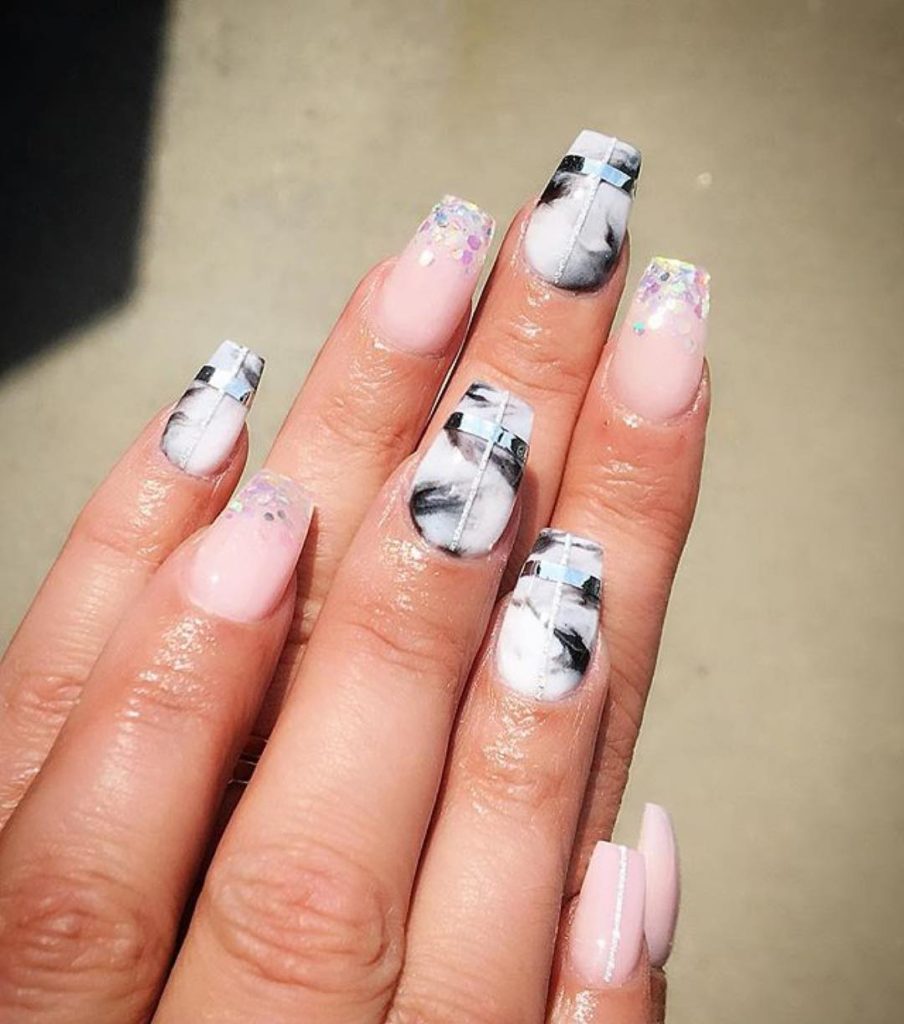 Unleashing the drama of the black & white marble nails. Follow ➡️  @nailsbyprerana #nailsart #nailpolish #nailphoto #nailsbyprerana... |  Instagram