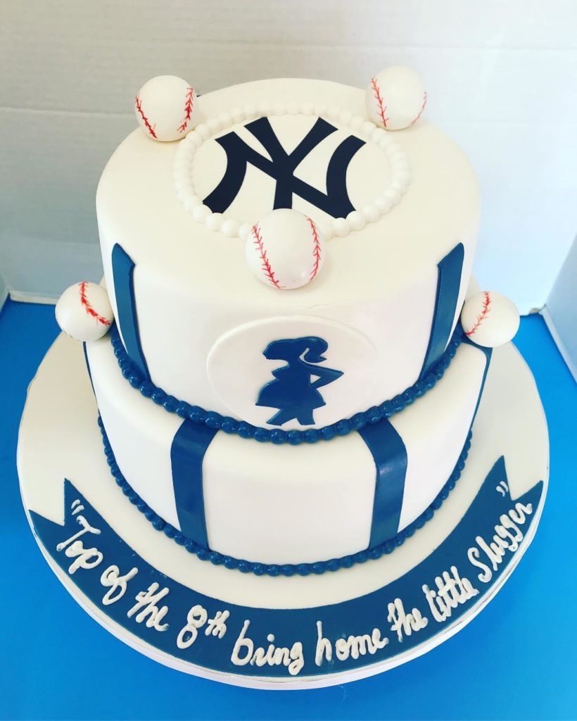 NY Yankees Baby Shower Cake @luvscakes