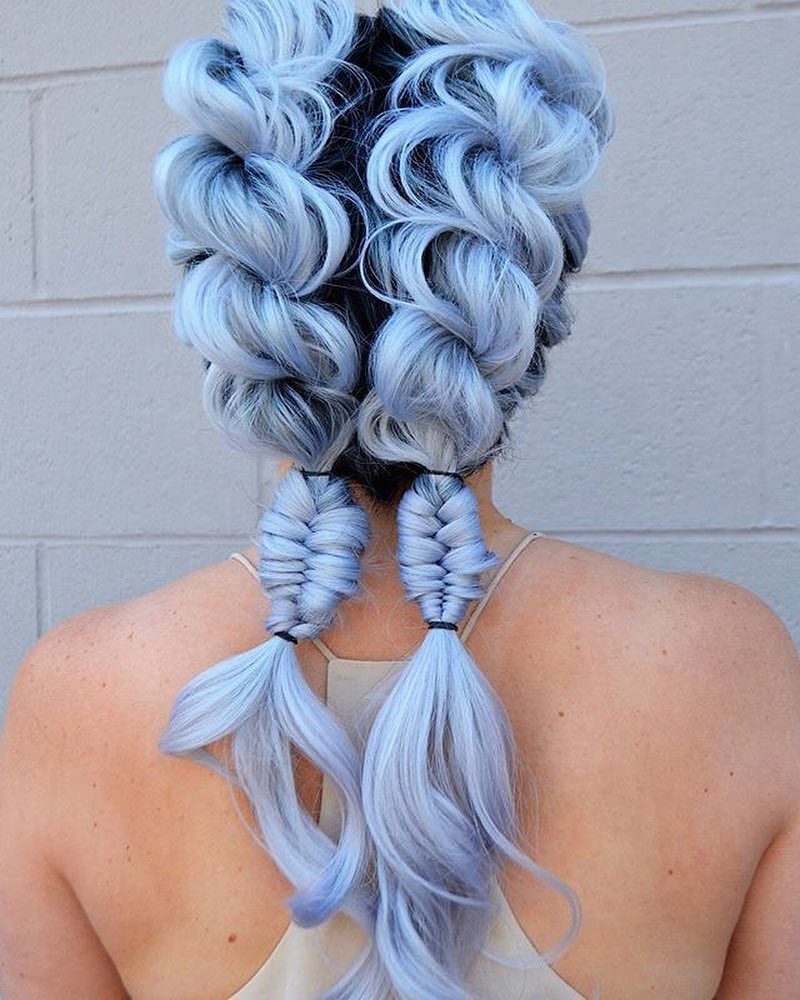 Pastel Blue hair braids