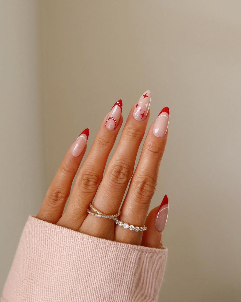 Cute Christmas Red Nails