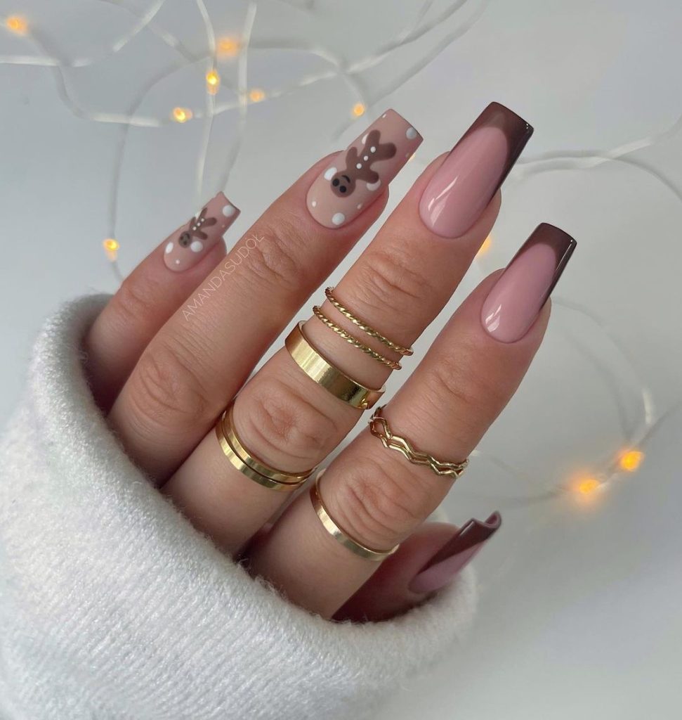 Christmas Gingerbread Nails