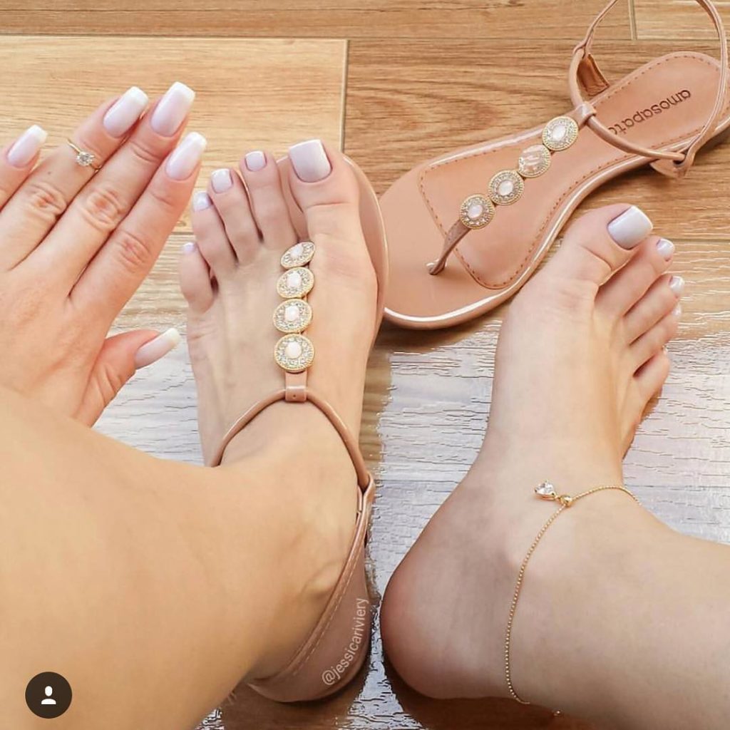 Summer nails matching toenails