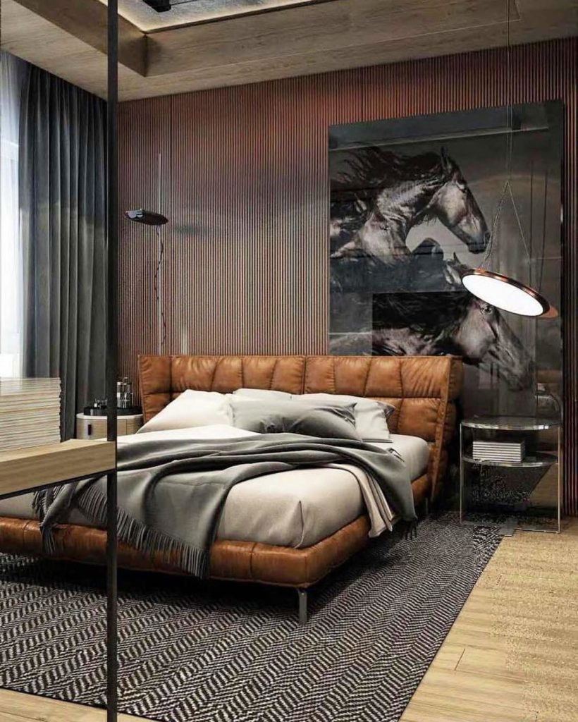 Unconvential leather bedroom