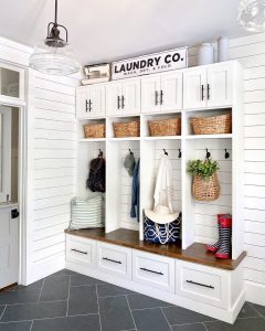 White Laundry Room Interior Design