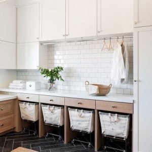 White Laundry Room Organised