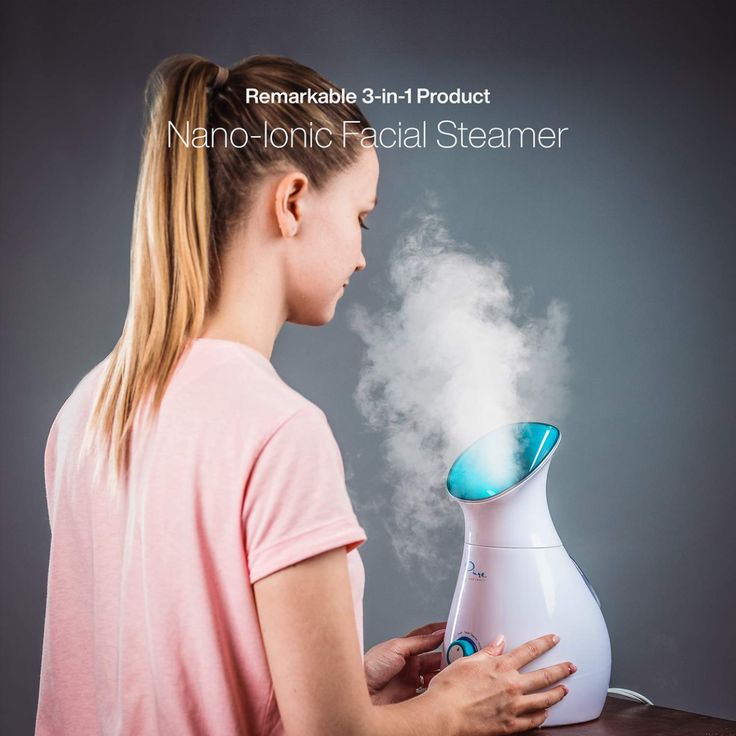 NanoSteamer - Large 3-in-1 Nano Ionic Facial Steamer with Precise Temp Control - 30 Min Steam Time - Humidifier - Unclogs Pores - Blackheads - Spa Quality - Bonus 5 Piece Stainless Steel Skin Kit

