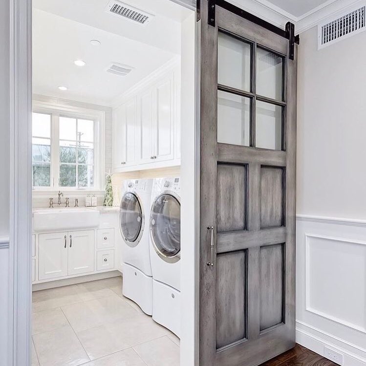 Utility room barn door