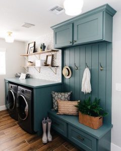 Beautiful Blue Laundry Room