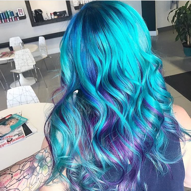 purple blue turquoise hair