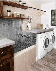 Laundry room with wash basin